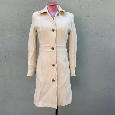 J Crew New Lady Day Topcoat In Italian Double-Cloth Wool Blend Cream Women XS • $99.99