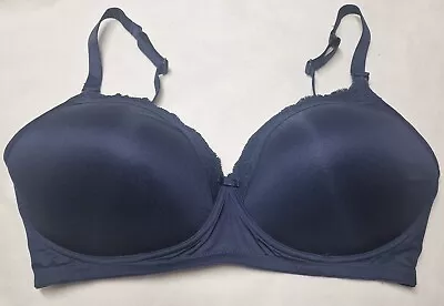 Ex M&S BEAUTIFUL NO WIRED  FULL  CUP NURSING BRA COLOUR NAVY SIZE 34DD 1556 • £6.99