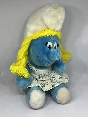 Vintage 1981 Smurfette Smurf Peyo Wallace Berrie & Co. Stuffed Plush Toy 8” • $39.93