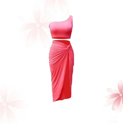 £14.89 • Buy  1 Set Of Plus-size Dress Pleated Solid Color Skirt Casual Suit Coat And Skirt
