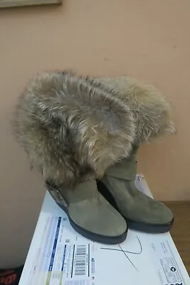 New Authentic Moncler Marguerite Fox Fur Suede Boots With Buckle Size 39 $1735 • $260