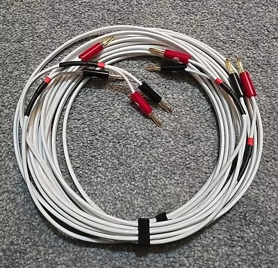 Mycetias  Premium HI-Fi Speaker Cables 5 Metre 2.5mm Cores 4mm Banana Plugs • £30