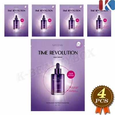 MISSHA Time Revolution Night Repair Ampoule Mask 30g X 4pcs Mask Sheets K-Beauty • $19.98