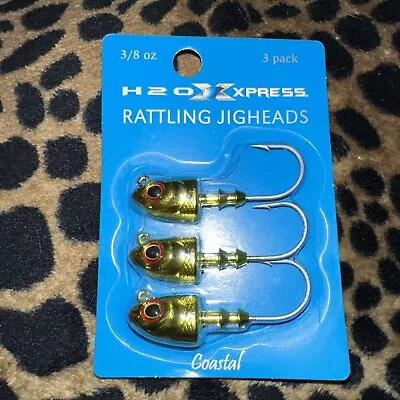 H2O Xpress Rattling Jigheads 3/8 Oz 3-pack Coastal - Clear • $8.90