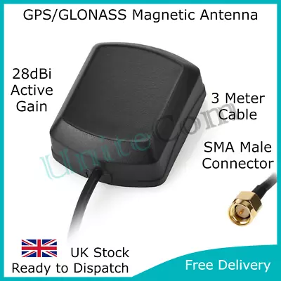 Magnetic GPS/GLONASS Puck Antenna SMA Navigation Vehicle Van Truck Boat Satnav • $12.38