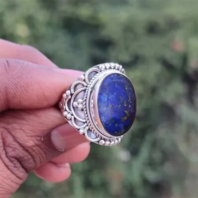 Lapis Lazuli Silver Ring 925 Sterling Women Handmade Ring Free Shipping Any Size • $12.45