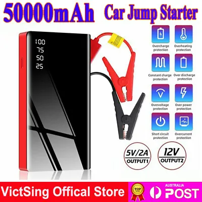 $53.19 • Buy 50000mah 12V Car Jump Starter Portable USB Power Bank Battery Booster Charger AU