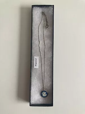 £49.99 • Buy Vintage 925 Sterling Silver Wedgwood Blue Jasperware Classic Pendant Necklace