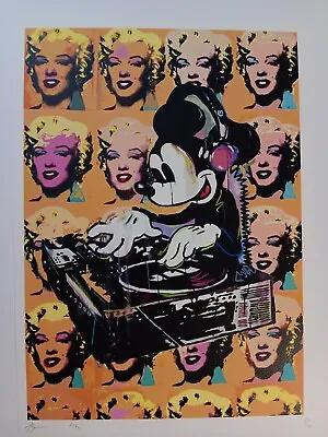 DJ MICKEY MOUSE WARHOL MARILYN POSTER PRINT DEATH NYC Ltd EDN SIGNED GRAFFITI • $45