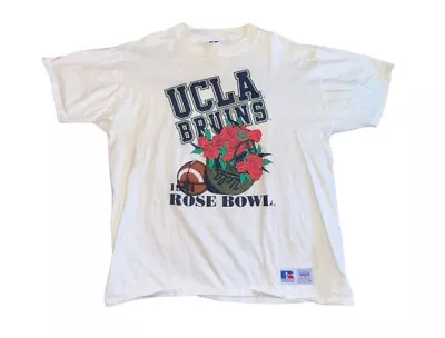 Vintage 1994 Russell Athletic Rose Bowl UCLA Bruins White T-Shirt Sz Medium USA • $22.49