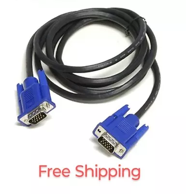 5FT 15PIN SVGA SUPER VGA Monitor Male Cable BLUE CORD FOR PC TV Ships USA • $5.99