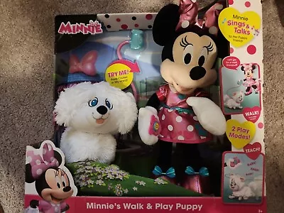 Brand New In Box!!! Disney Jr. Minnie's Walk & Play Puppy Animated Free Shipping • $44.95