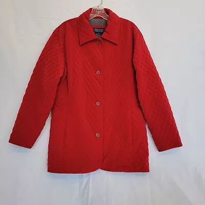 Shaver Lake Outerwear Sz XL Red Quilted Fleece Lined Button Front Jacket Pockets • £23.98