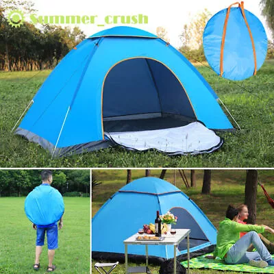 2-4 Person Man Family Tent Instant PopUp Tent Outdoor Camping Hiking Festival XL • $14.99