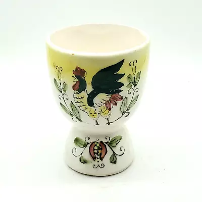 Rustic Double  Egg Cup Vintage With Rooster & Flowers • $4.50