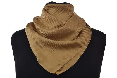 Moschino Larioseta Scarf Size OS Gold Textured Silk Metallic Kerchief • $49.99