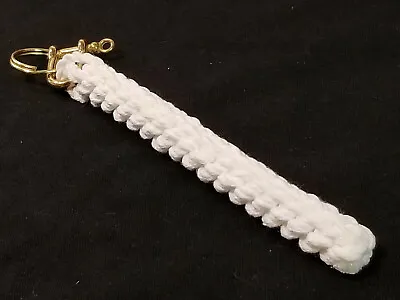 £7.99 • Buy Bell Rope Pull Nautical Keychain Keyring Knotted Cotton With Solid Brass Shackle