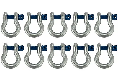 10 Lot 3/4  D Ring Bow Shackle Screw Pin Clevis Rigging Jeep Towing 4.75 Ton • $79.75