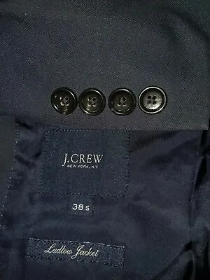 J.CREW Ludlow Dark Navy Blue Cotton Sport Coat Blazer Suit Jacket Men 38S • $107.96