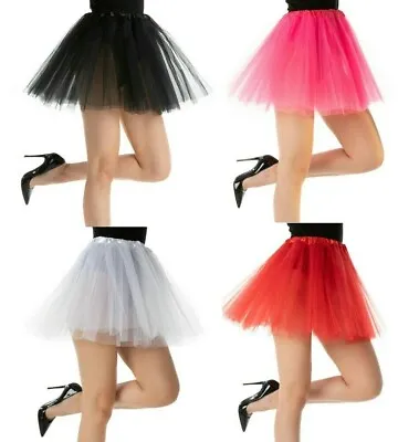 £4.99 • Buy Ladies TUTU Skirt 3 Layers Fancy Dress Petticoat Costume Ballet Skirt Hen Party