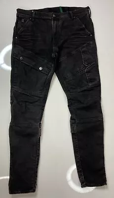 G Star Raw Airblaze 3D Skinny Denim Jeans Men 34 X 32 Black Wash Utility Pockets • $74.95