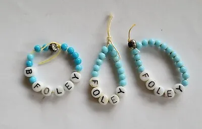 Vintage Baby Boy Hospital ID Wrist Bracelet Blue Beads Set Of 3 • $49.99