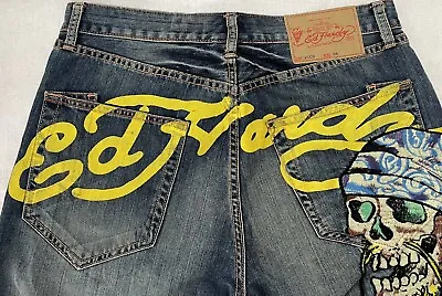 Ed Hardy Men’s Jeans 34x34 Pirate Vintage Designer Dubai 100% Authentic  • £119