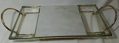 Vintage Italian Marble Cheese Cutting Board 7.5 X 7.5  Metal Trivet Glass Dishes • $13.94