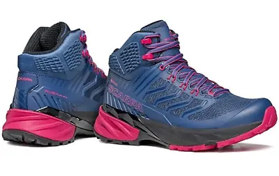 Scarpa Rush Mid GTX Hiking Boots Shoes Blue Fuchsia 63130-202SHCM US Women's 8 • £100.36