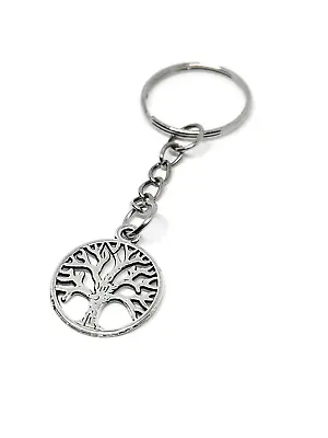 Tree Of Life Keyring Tibetan Silver Charm Hen Gift Keys Good Health Ring Chain • £2.19