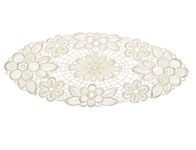 £6.89 • Buy Cream Pack Of 6 Floral Lace Oval Doilies Traditional Table Dressing Home Mats
