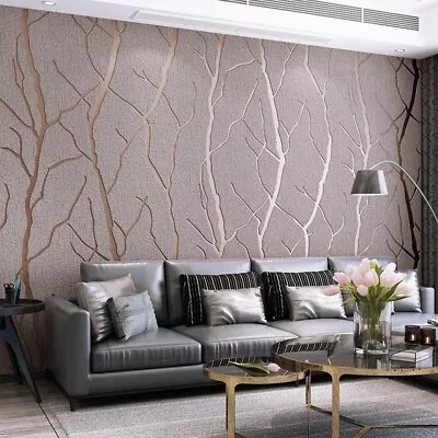 Rose Gold 3D Textured Wallpaper For Living Room Sandy Brown • £14.99