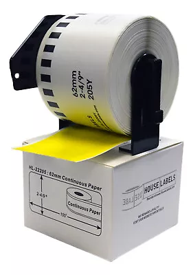 $38.99 • Buy Non-OEM Fits BROTHER DK-2205 YELLOW Labels - (6) Rolls Of 100' + (1) FRAMES