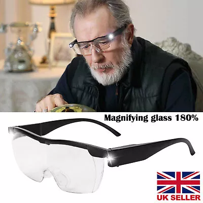 £8.99 • Buy Magnifying Glasses Loupes 180% Magnifier Glasses With Led Light Reading Sewing