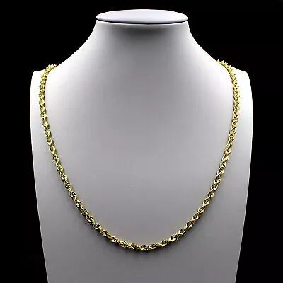 Real 10K Yellow Gold 2.5mm Diamond Cut Rope Chain Pendant Necklace 16 -30  • $169.99