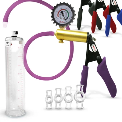 $111.69 • Buy LeLuv Premium ULTIMA Penis Pump Red/Purple Silicone Grip & Hose + Tension Rings