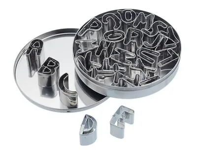 Kitchen Craft Small Metal Alphabet Cookie Cutters In Metal Storage Tin • £9.99