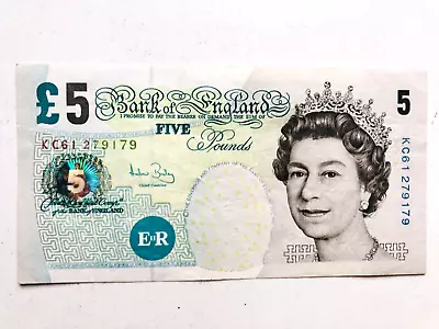 UK British England 5 Pounds Banknote 61279179 • $12