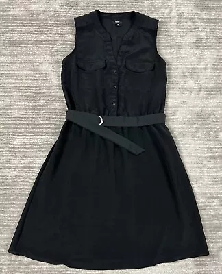 Mossimo Dress Womens Small Black Sleeveless Midi Sheath Pockets • $12.99