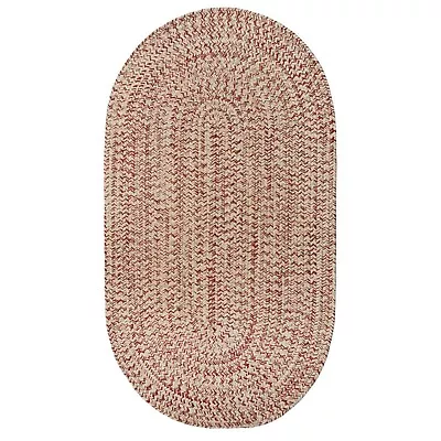 $88 • Buy Capel Rugs Worcester Light Red Variegated Country Farmhouse Oval Braided Rug 