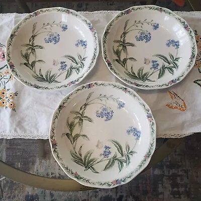 3 Noritake CONSERVATORY 7915 Gala Cuisine Soup Bowls Japan Floral Flowers • $30