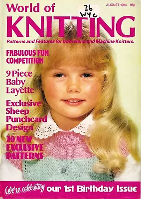 World Of Knitting Machine & Hand Knitters Pattern Magazine August 1984 Baby   • £5.99