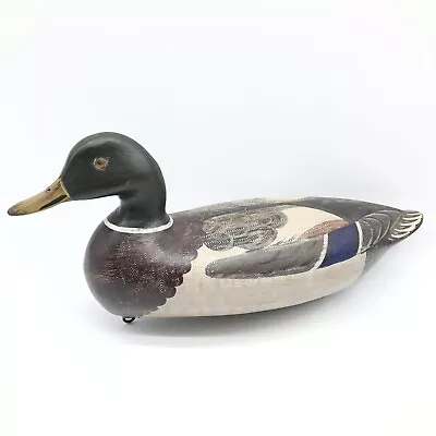 Vintage Mallard Wood Duck Decoy Henry  Perdew Hand Paint With Weight • $227.50