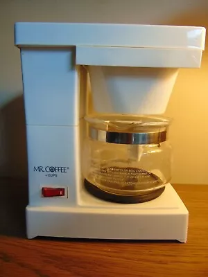 Mr. Coffee Jr. Model  Electric 4 Cup White Coffee Maker With Server & Lid Vtg. • $19.95