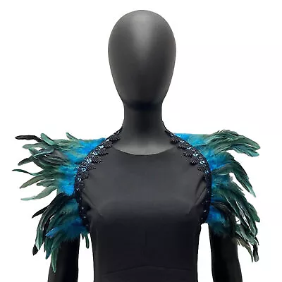 Feather Shoulder Wrap Scarf Elegant Lace Shrug Shawl Cosplay Costume Cape • $10.89