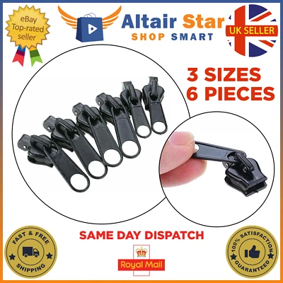 £3.19 • Buy Fix A Zipper Universal Replacement Repair Kit 3 Sizes Instant Zip Slider Tool UK