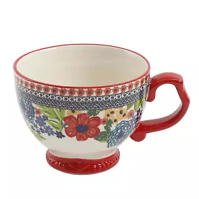 Dazzling Dahlias Red Ceramic 4-Piece Mug Set • $21.22