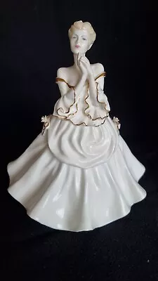 COALPORT 'Ladies Of Fashion' Collectable Fine Bone China White And Gold Lady G3 • £0.99