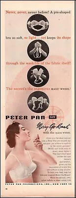 1955 Vintage Brassiere AD PETER PAN Merry-go-round BRA With Magic Wheel 081023 • $8.50