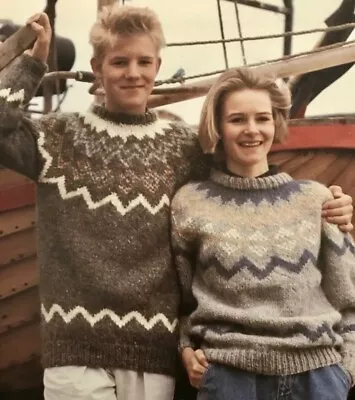 Knitting Pattern - Men’s Lady’s Icelandic Style Jumper Unisex - Fcu12 • £2.15